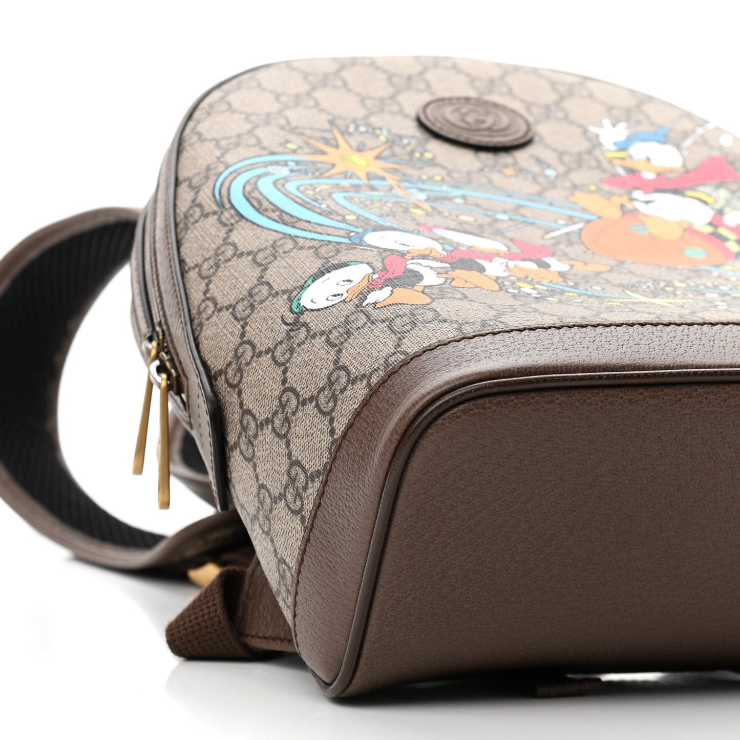 X DISNEY GG Supreme Monogram Donald Duck Small Interlocking G Dome Backpack Beige Multicolor New Acero