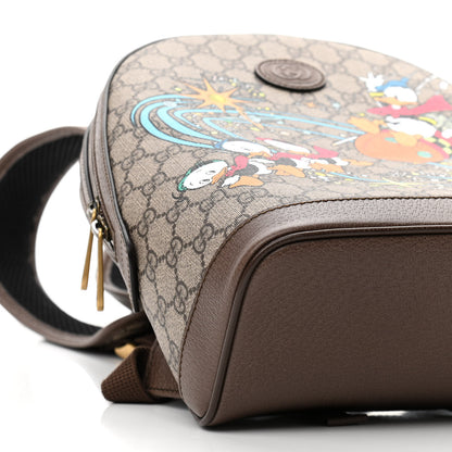 Gucci X DISNEY GG Supreme Monogram Donald Duck Small Interlocking G Dome Backpack Beige Multicolor New Acero 9 of 10