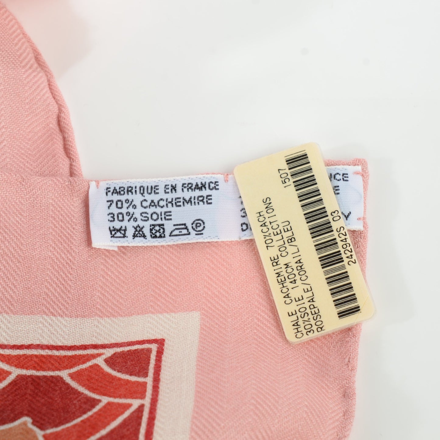Cashmere Silk Collections Impériales Scarf 140 Rosepale Corail Bleu