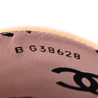 Chanel Lambskin Printed Coco Beach Espadrilles 36 Light Pink Black 9 of 12