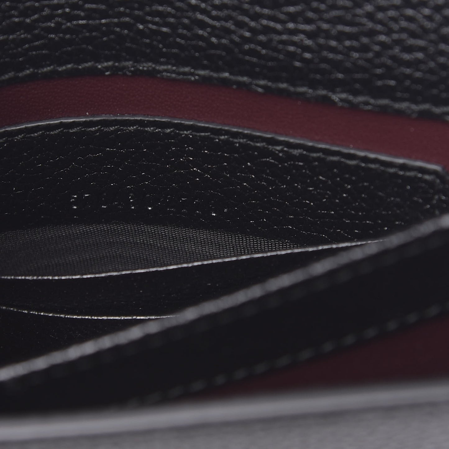 Grainy Calfskin Zumi Flap Card Case Black