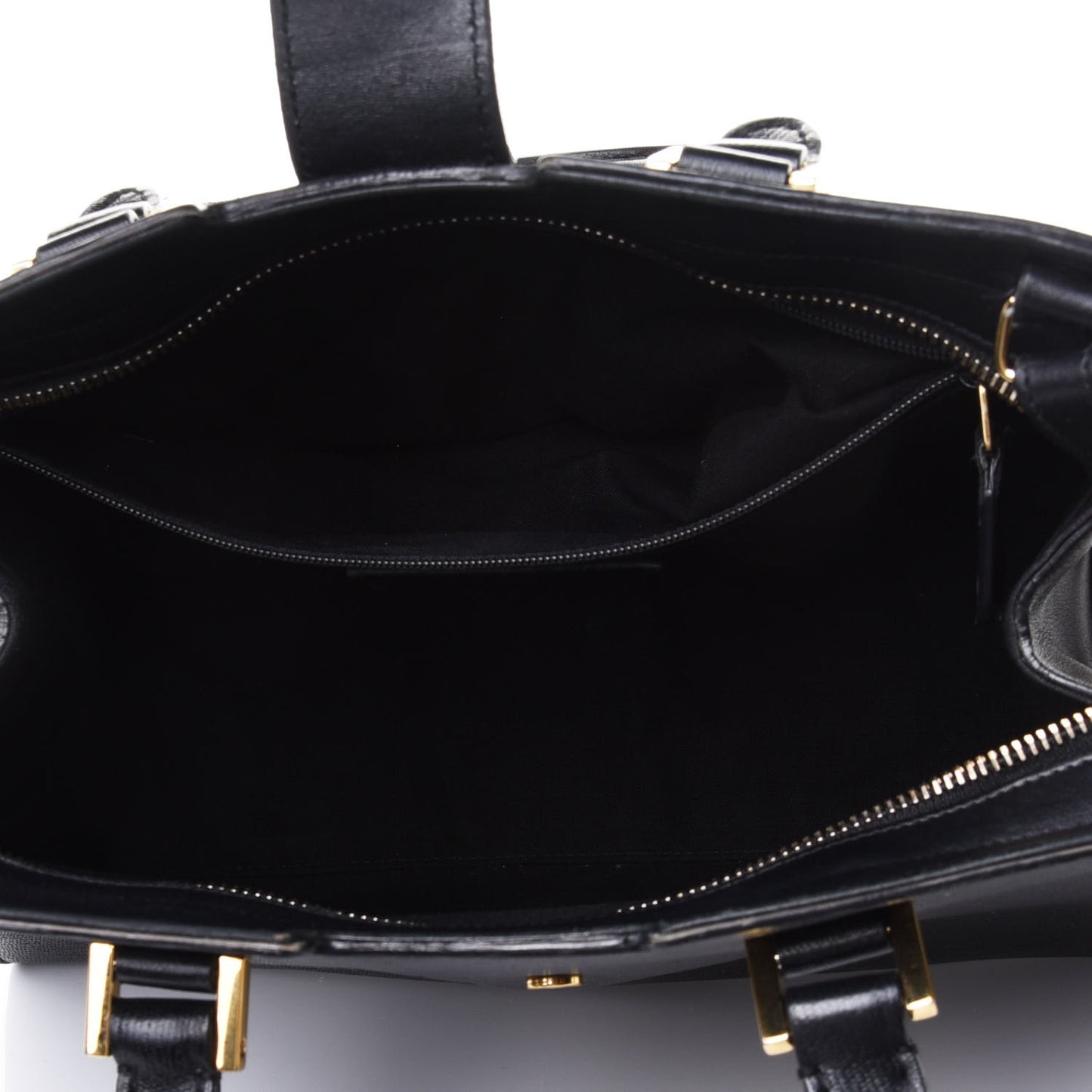 Textured Calfskin Small Classic Y Cabas Black
