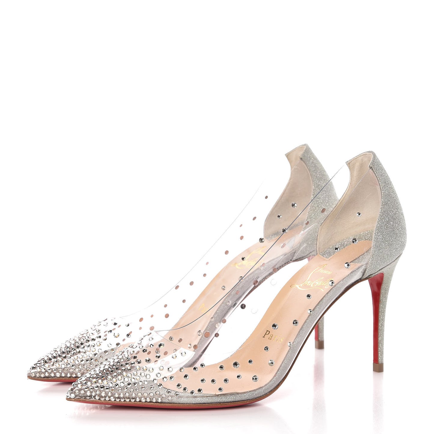 PVC Glitter Degrastrass 85 Pumps 37.5 Silver