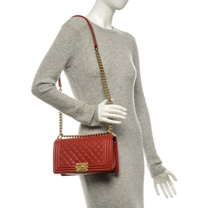 Chanel Lambskin Quilted Medium Boy Flap Red 2 of 7