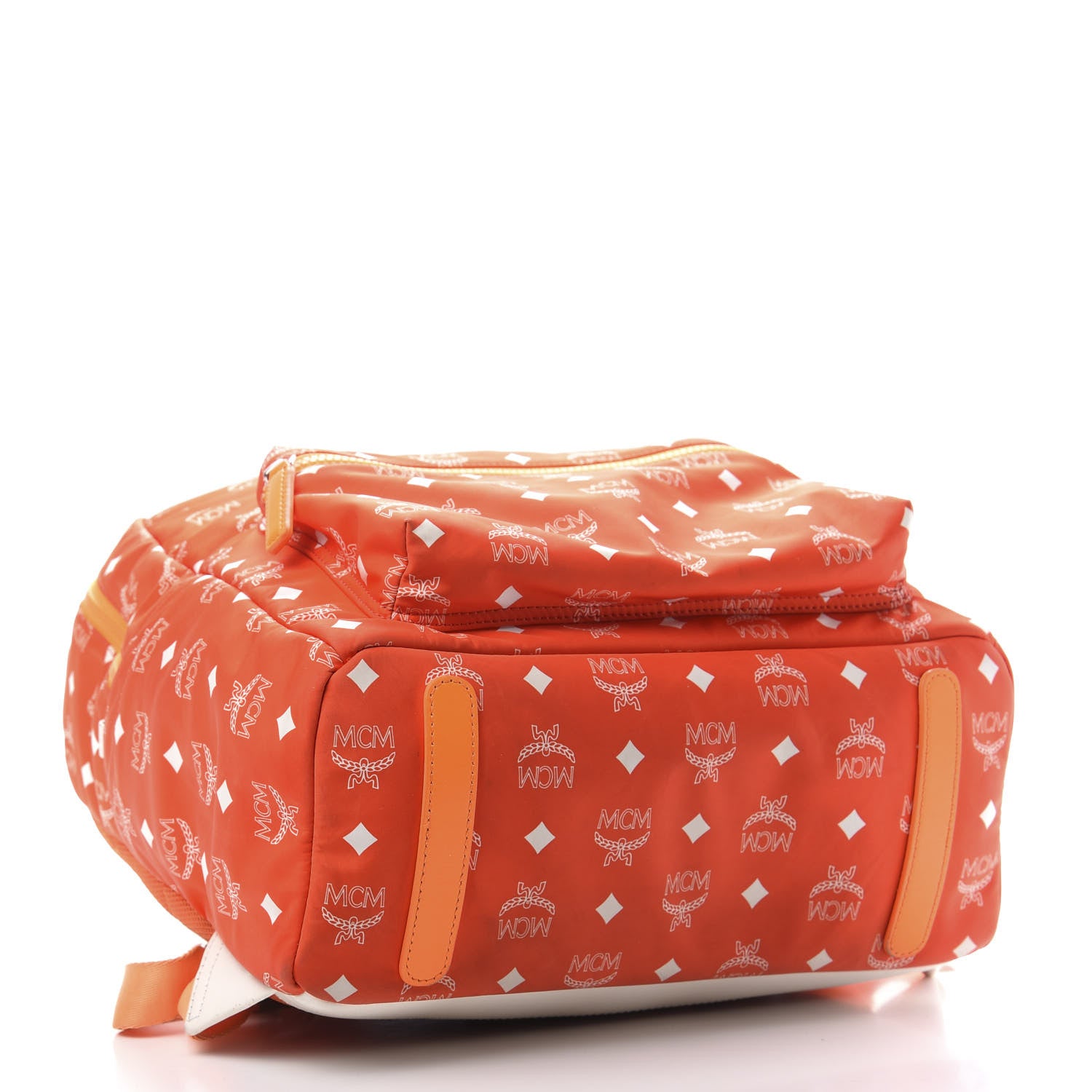 MCM Nylon Monogram Stark Classic Backpack Orange 3 of 8