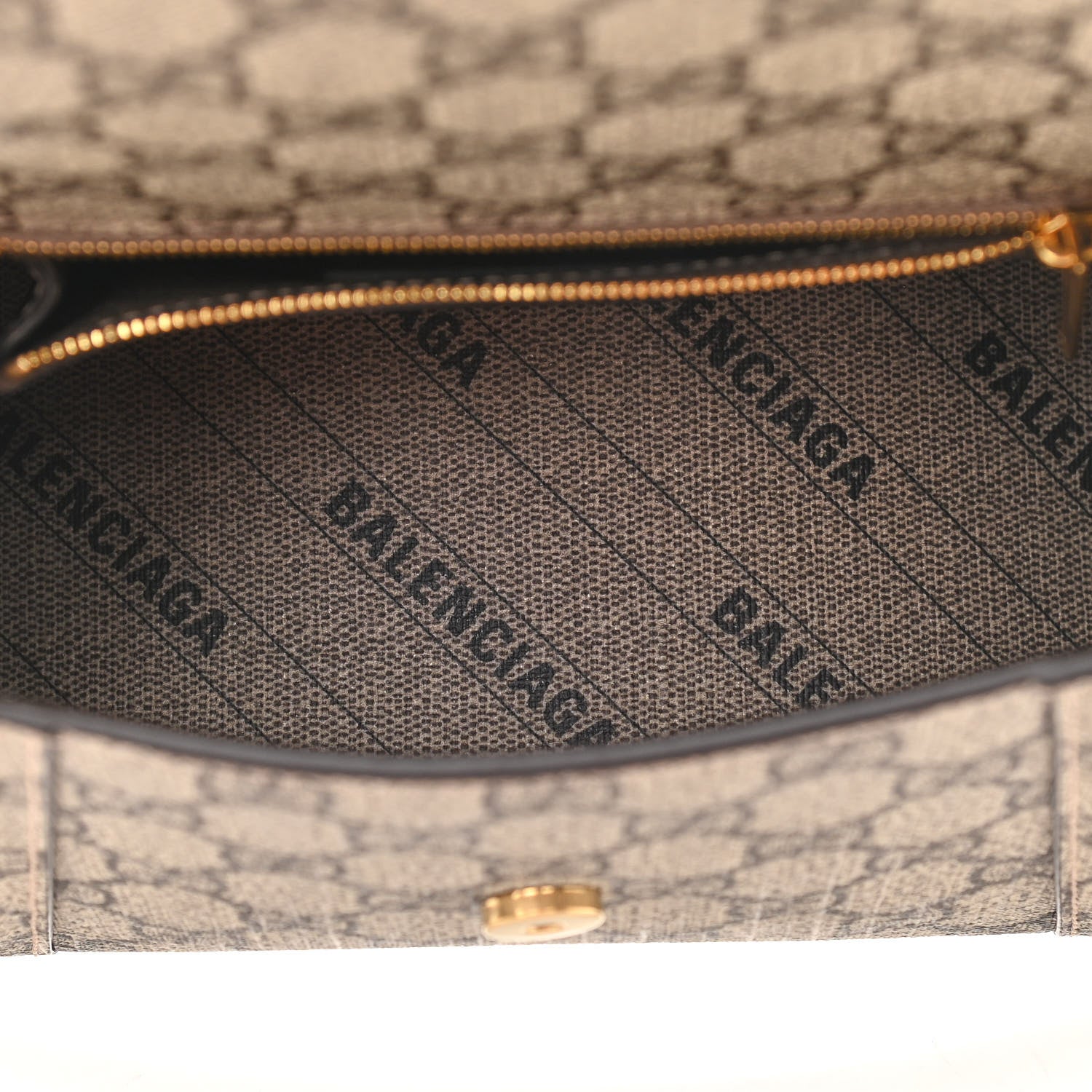 Balenciaga X GUCCI GG Supreme Monogram Small Hourglass Top Handle Bag Beige Ebony 5 of 10