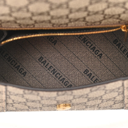 Balenciaga X GUCCI GG Supreme Monogram Small Hourglass Top Handle Bag Beige Ebony 5 of 10