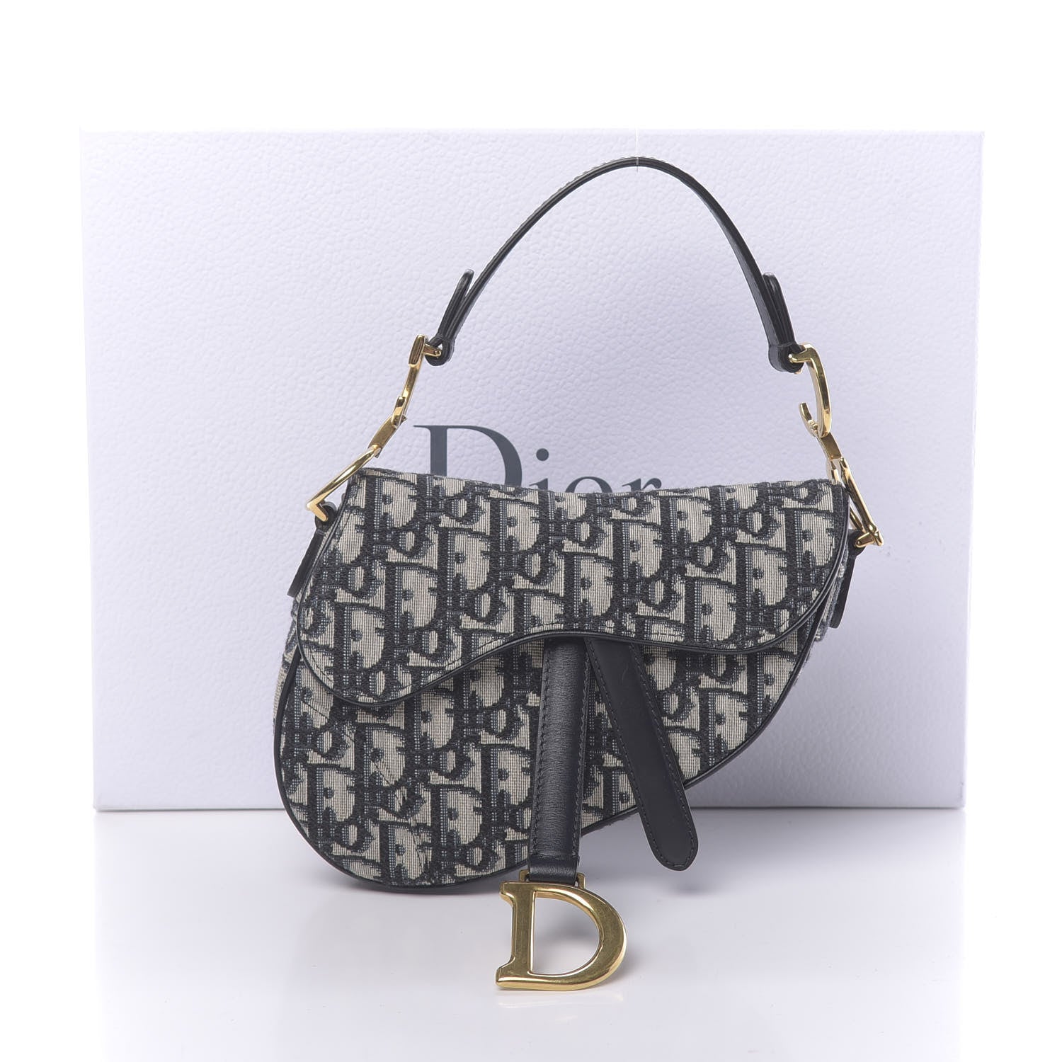 Christian Dior Oblique Mini Saddle Bag Blue 11 of 11