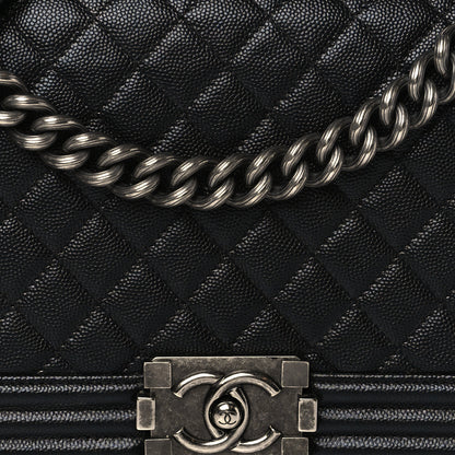 Chanel Caviar Quilted Medium Boy Flap Black 8 of 10