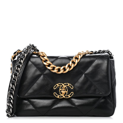 Chanel Goatskin Quilted Medium Chanel 19 Flap Black 1 of 10