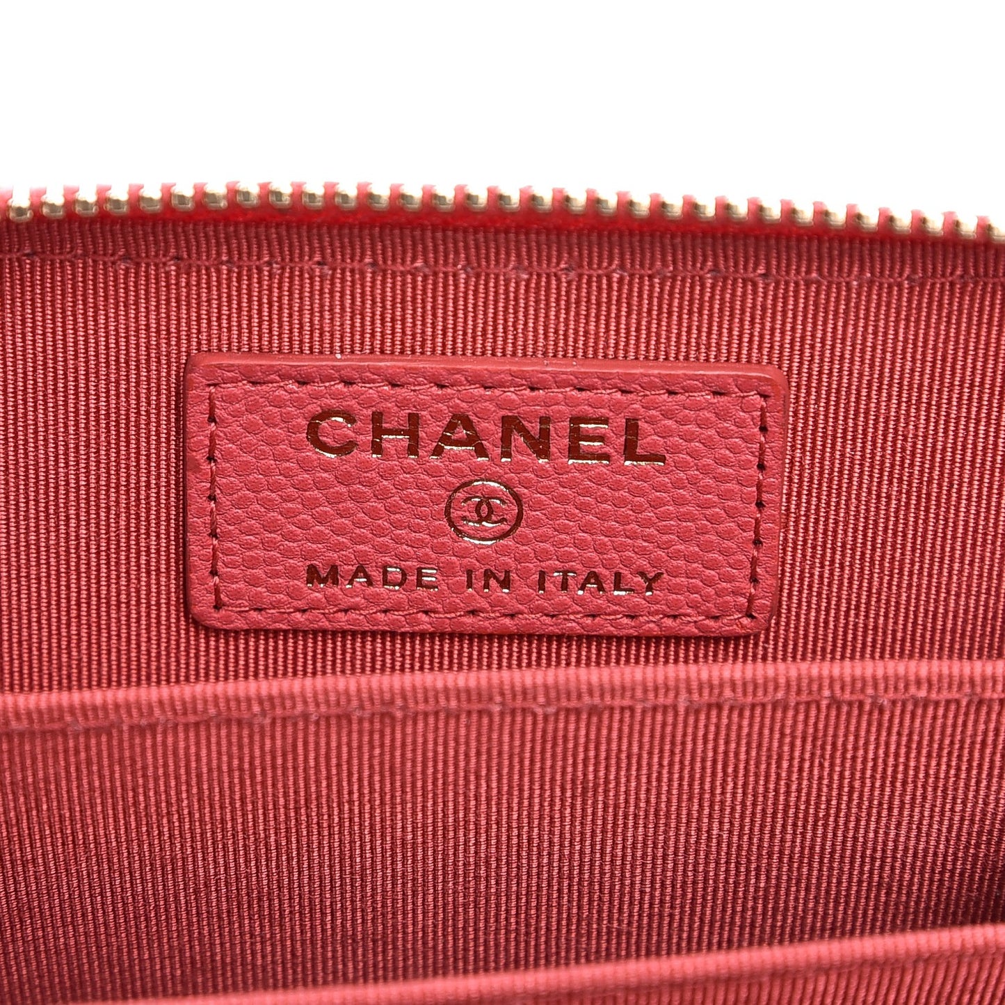 Caviar Quilted Zip Coin Purse Dark Pink