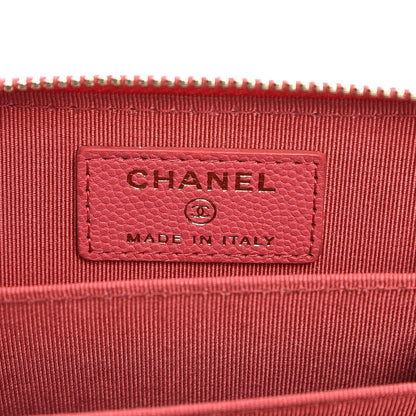 Chanel Caviar Quilted Zip Coin Purse Dark Pink 6 of 8