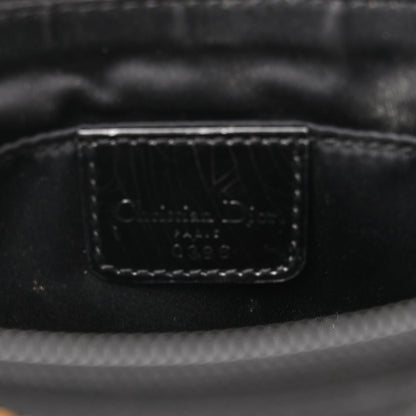 Christian Dior Satin Embroidered Koi Saddle Bag Black 6 of 10