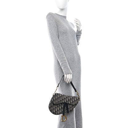 Christian Dior Oblique Saddle Bag Blue 2 of 15