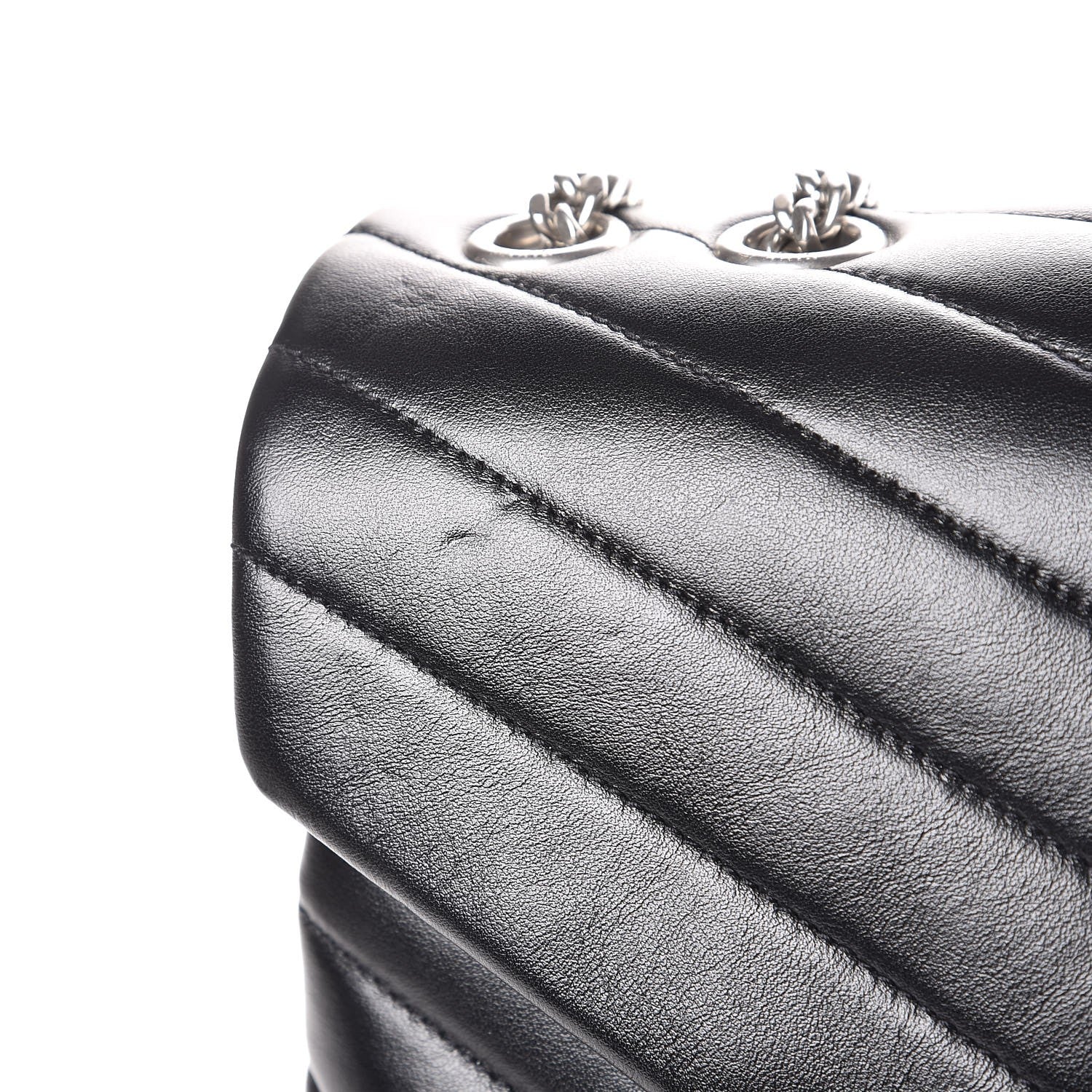Saint Laurent Calfskin Y Quilted Monogram Medium Loulou Chain Satchel Black 9 of 11