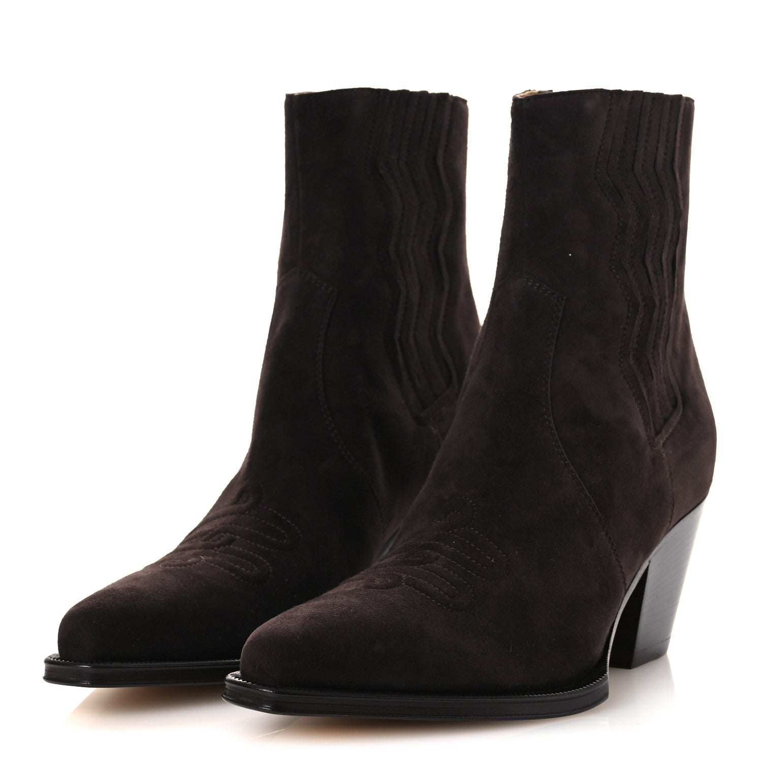 Hermes Suede Womens Vegas Ankle Boot 38.5 Marron Ebene 4 of 11