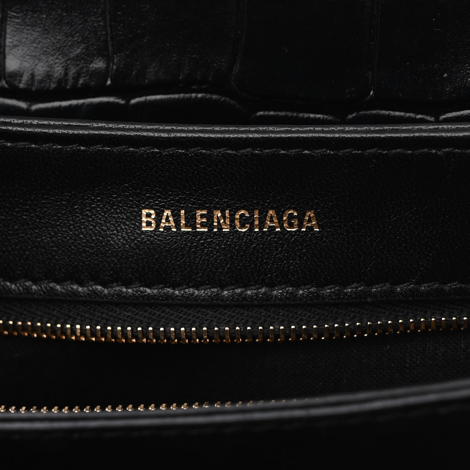 Balenciaga Shiny Extra Supple Calfskin Crocodile Embossed Small Triplet Bag Black 6 of 10