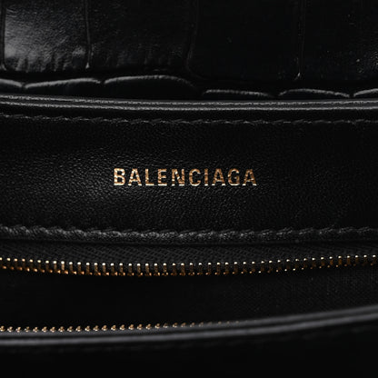 Balenciaga Shiny Extra Supple Calfskin Crocodile Embossed Small Triplet Bag Black 6 of 10