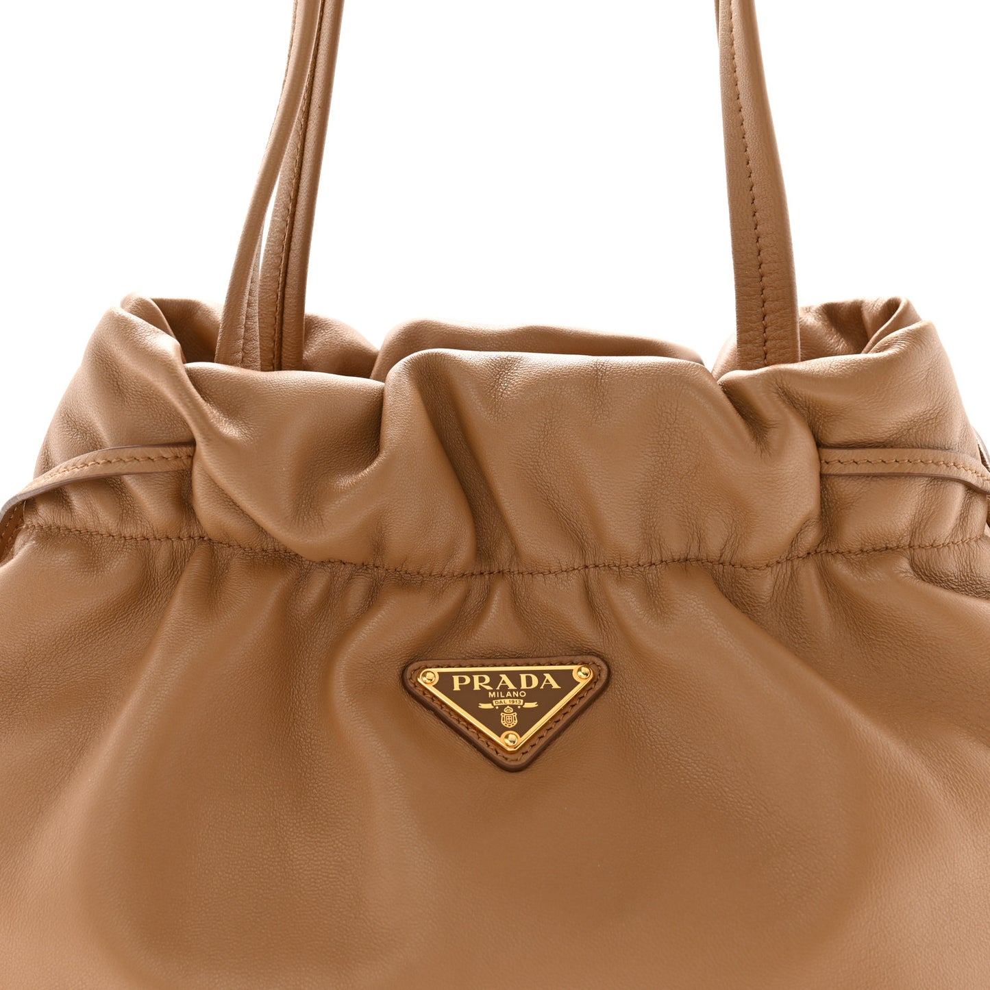 Nappa Drawstring Tote Caramel