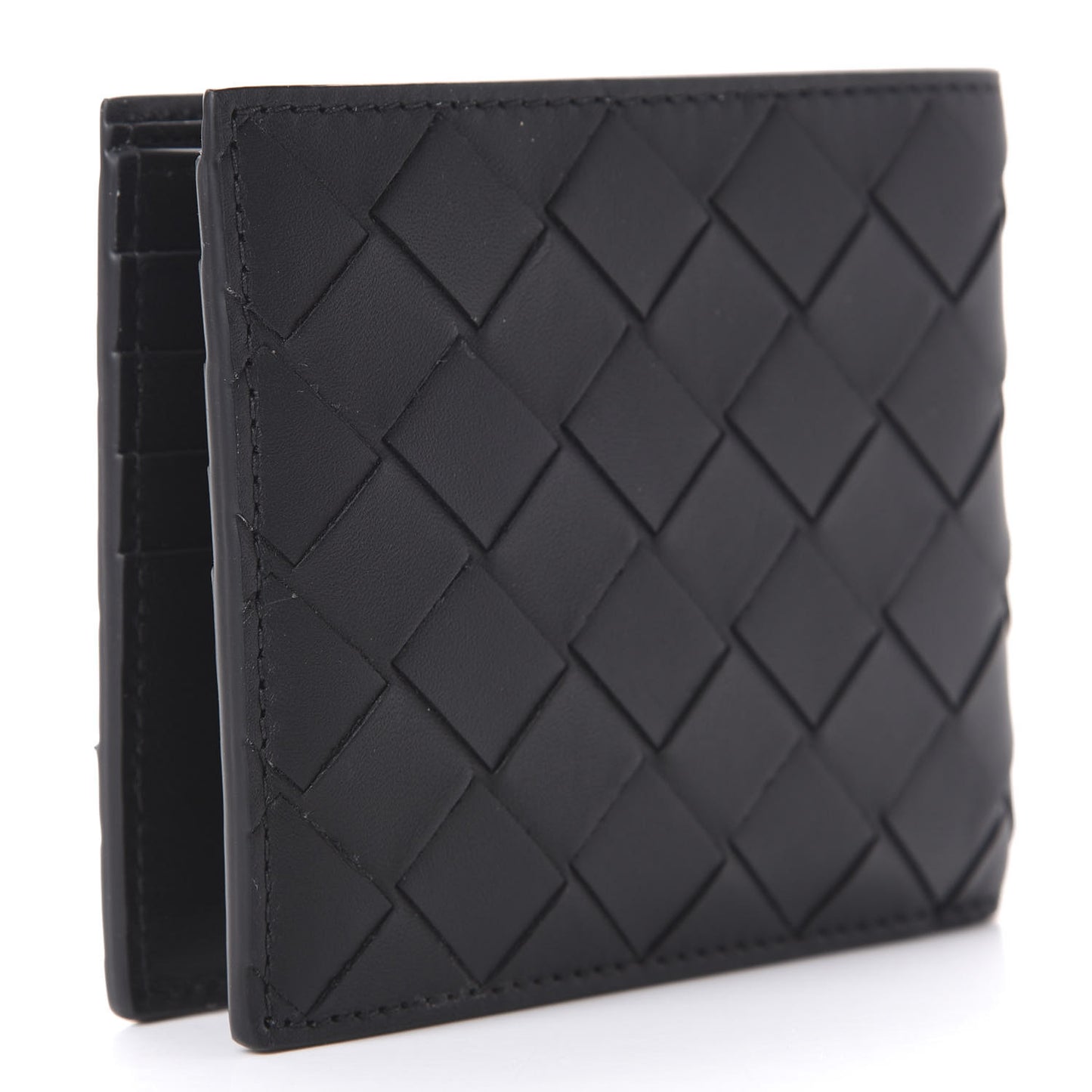Nappa Maxi Intrecciato Bi-Fold Wallet Black