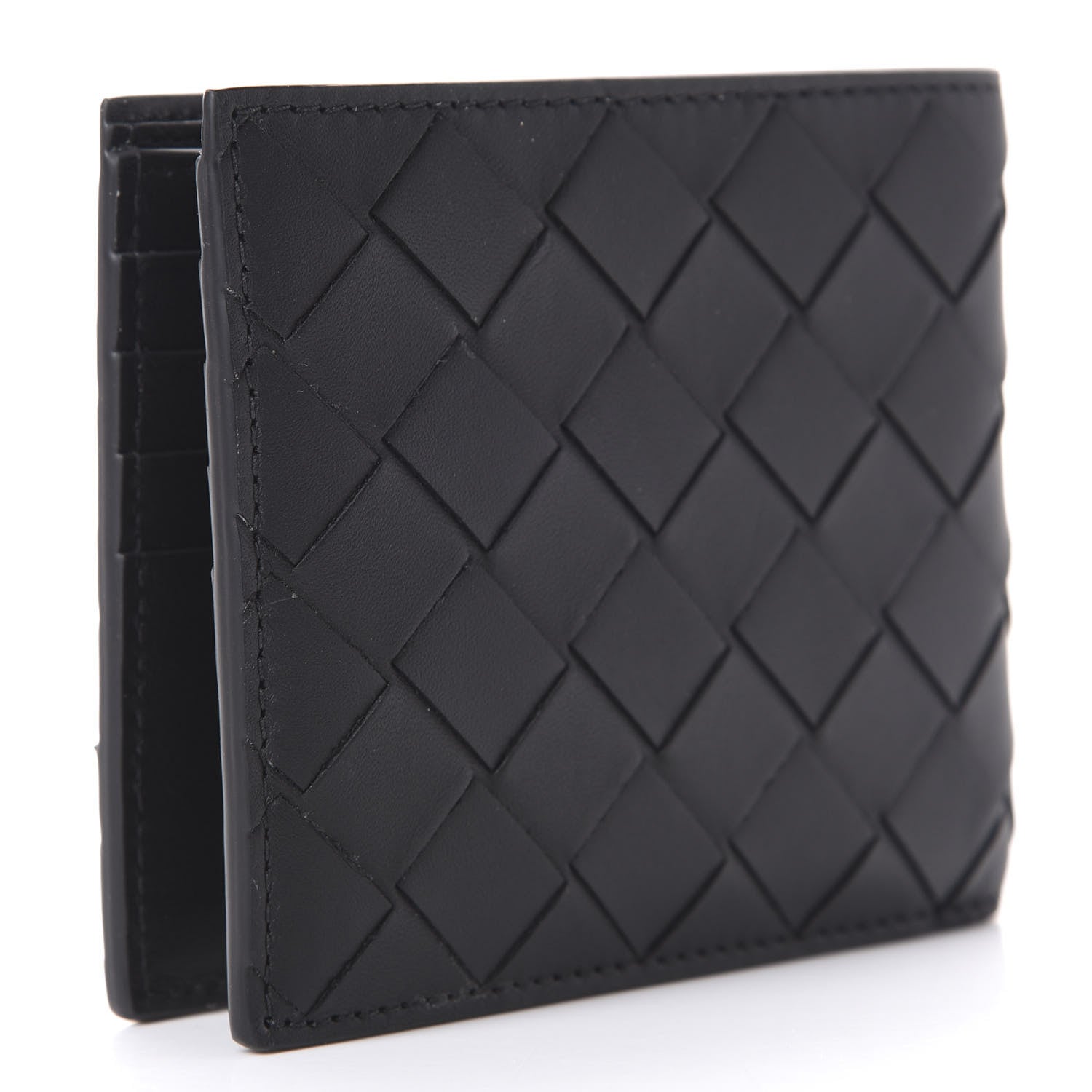 Bottega Veneta Nappa Maxi Intrecciato Bi-Fold Wallet Black 3 of 11