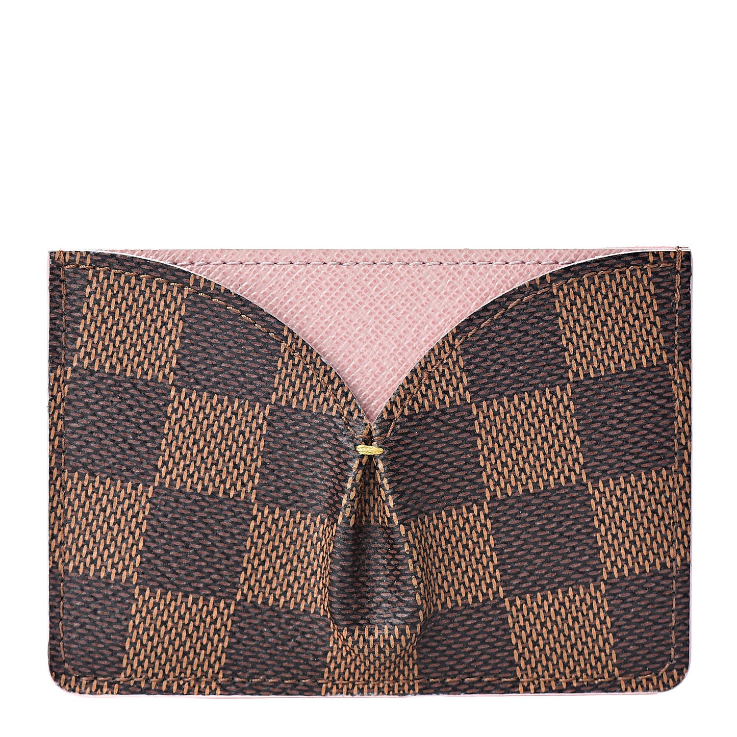 Damier Ebene Caissa Card Holder Rose Ballerine