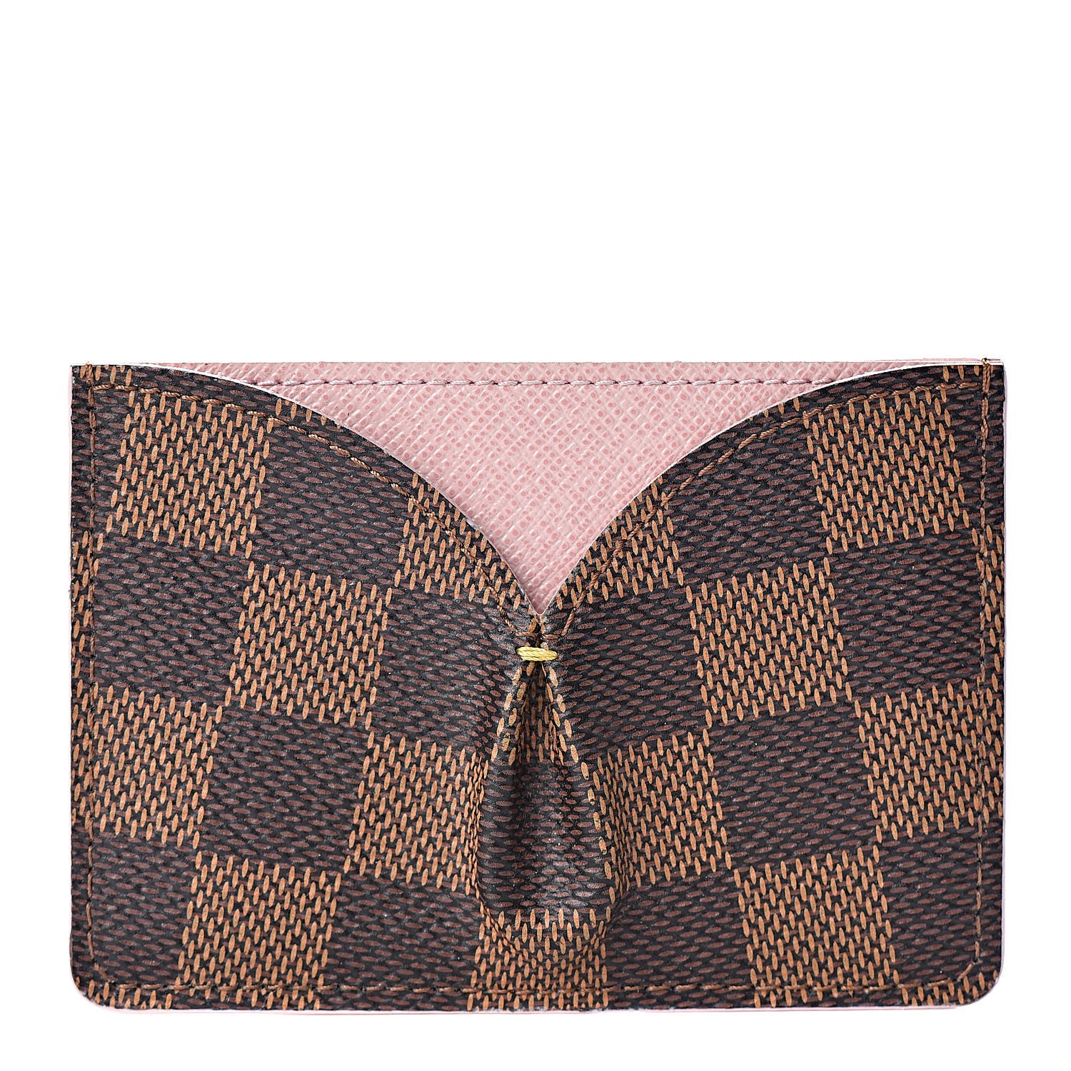 Louis Vuitton Damier Ebene Caissa Card Holder Rose Ballerine 1 of 7