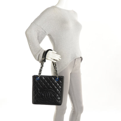 Chanel Caviar Quilted Petit Shopping Tote PST Black 2 of 8
