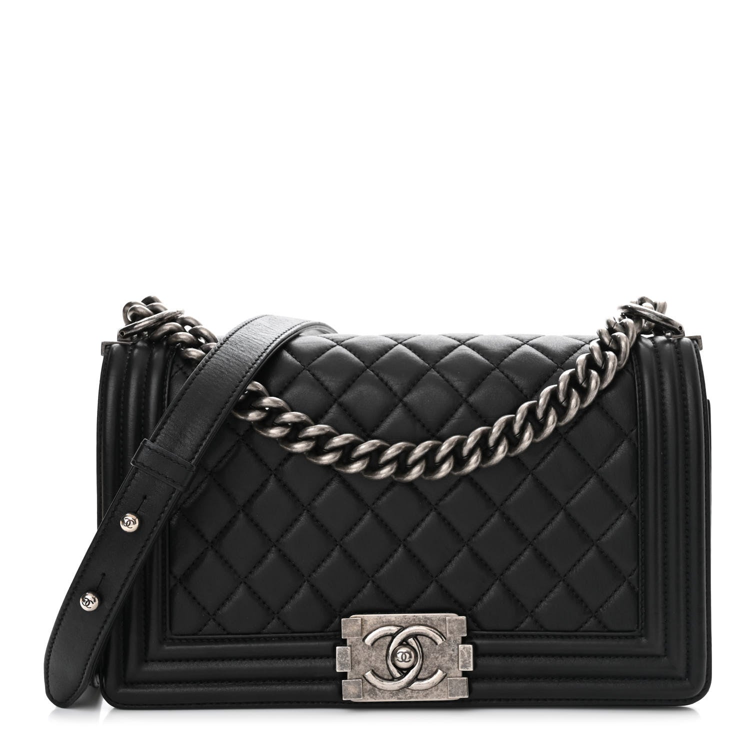 Chanel Calfskin Quilted Medium Boy Flap Black 1 of 13