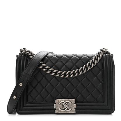 Chanel Calfskin Quilted Medium Boy Flap Black 1 of 13