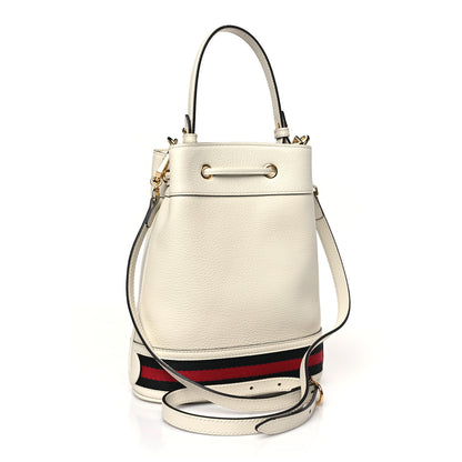 Gucci Glazed Textured Calfskin Web Small Ophidia Bucket Bag Mystic White 3 of 9