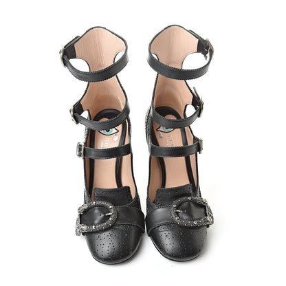 Gucci Calfskin Queercore Mid Calf Loafer Pumps 36.5 Black 5 of 11