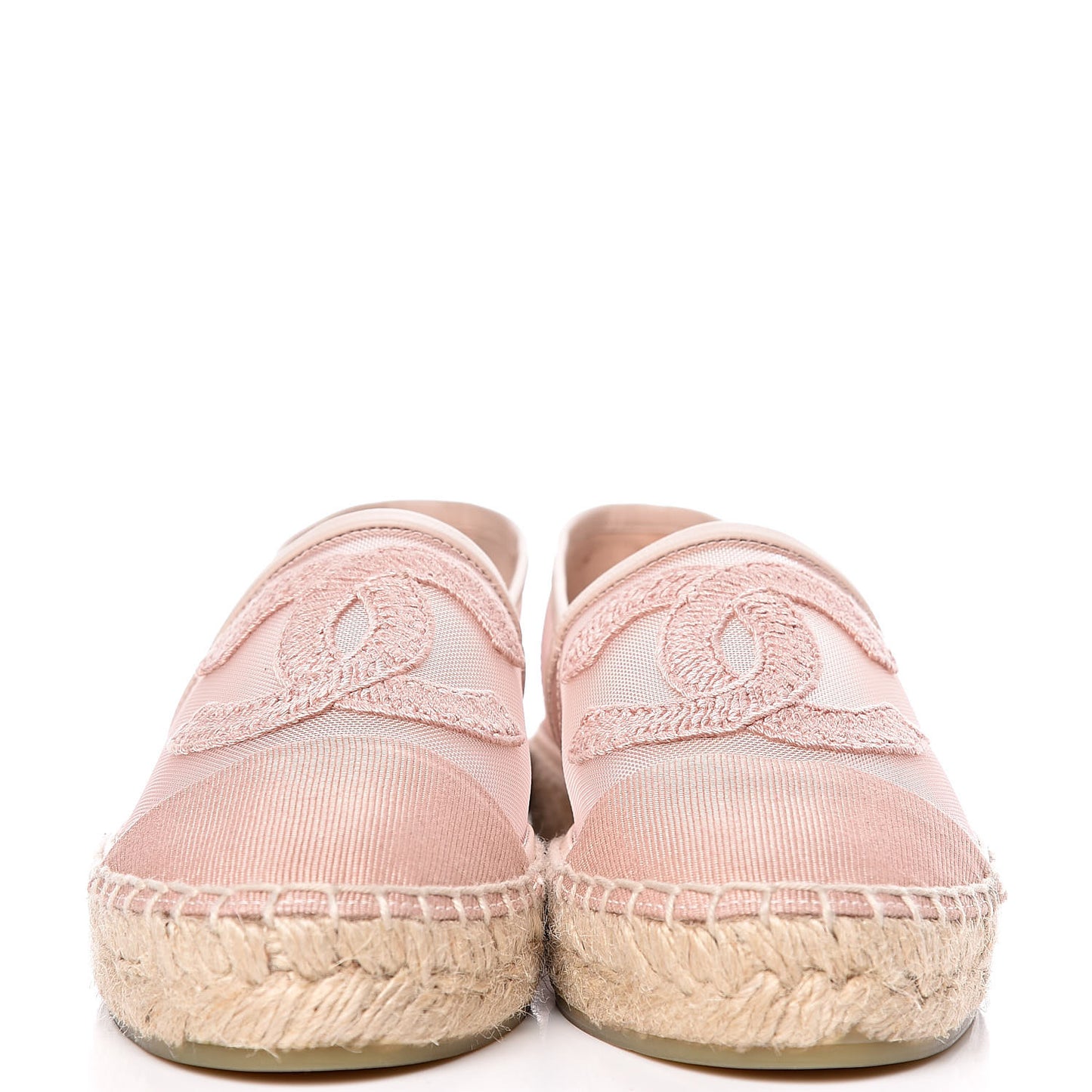Mesh Grosgrain CC Espadrilles 35 Pink