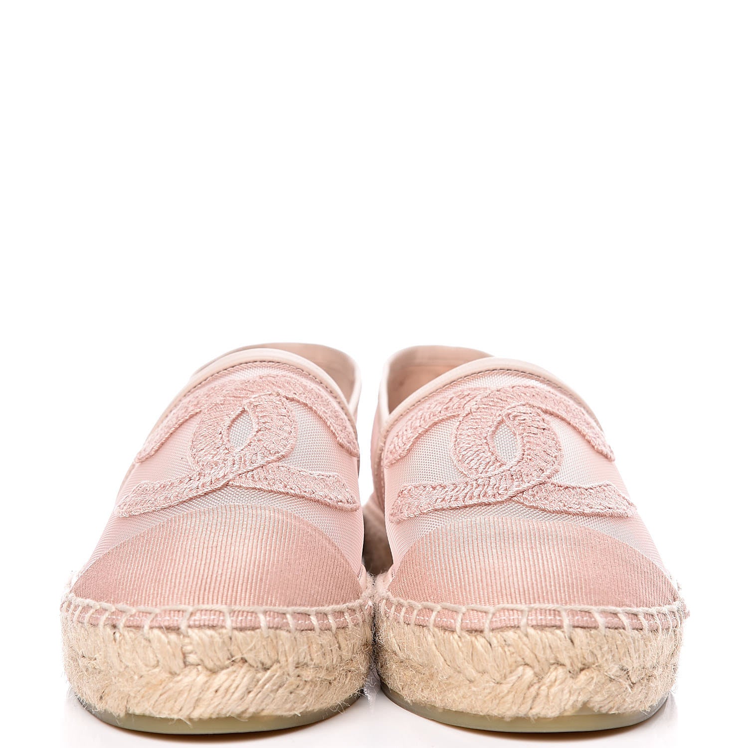 Chanel Mesh Grosgrain CC Espadrilles 35 Pink 2 of 9