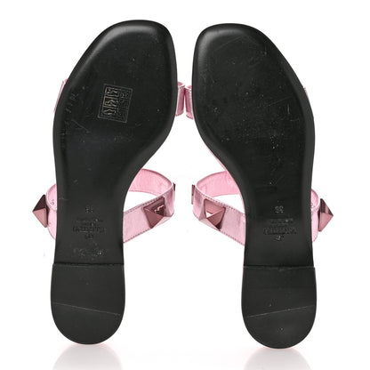 Valentino Garavani Metallic Nappa Roman Stud Flat Slide Sandals 36 Giacinto 6 of 12
