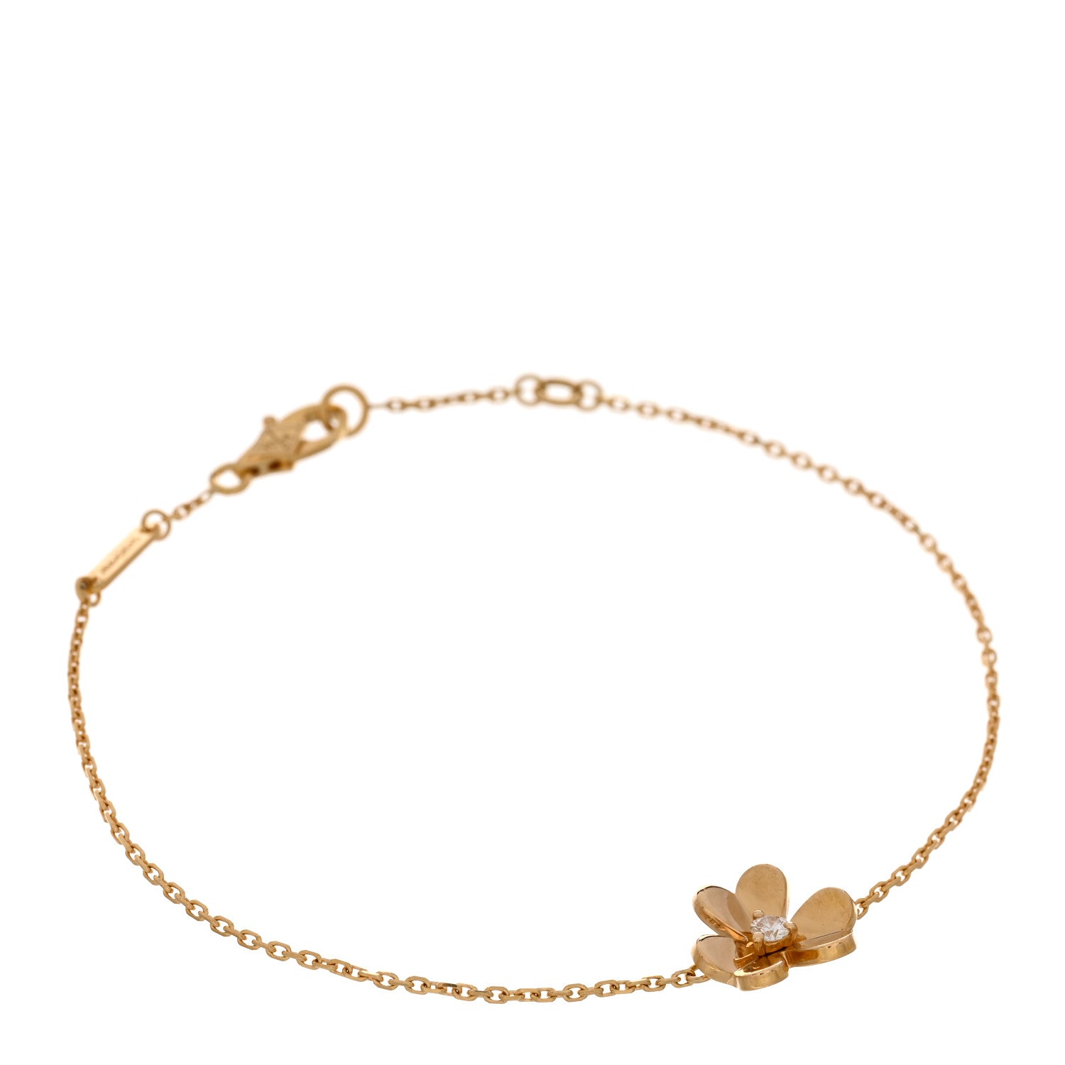 Van Cleef & Arpels 18K Yellow Gold Diamond Mini Frivole Bracelet 1 of 5