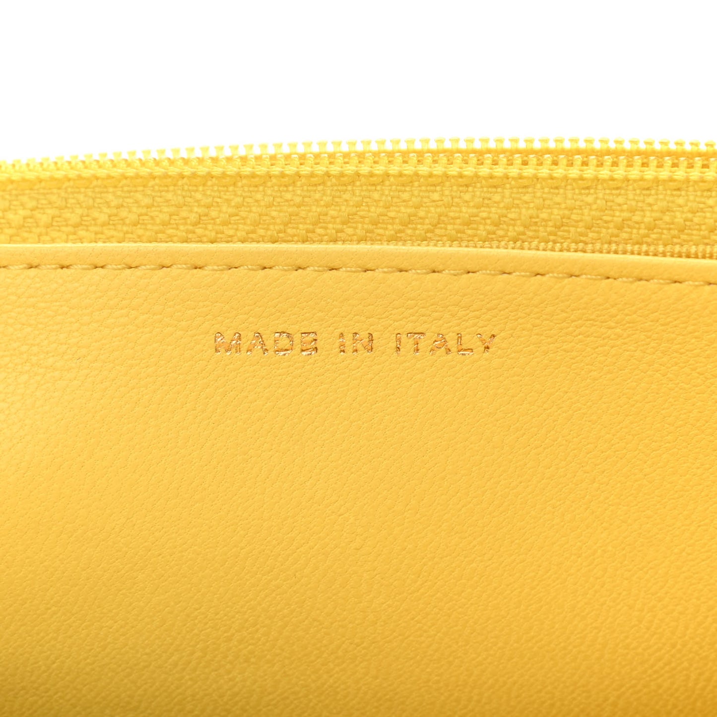 Lambskin Quilted Wallet on Chain WOC Yellow