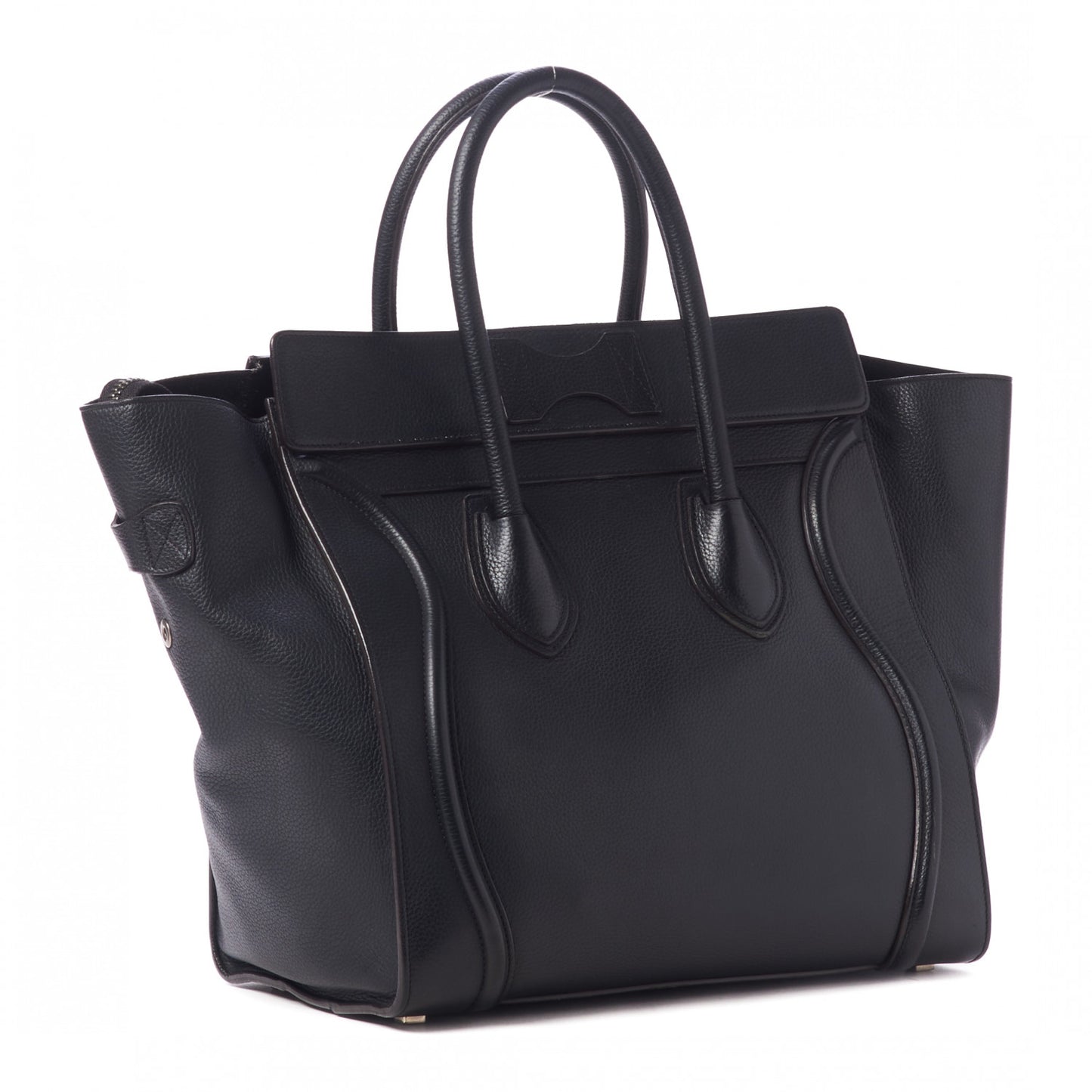 Drummed Calfskin Mini Luggage Black