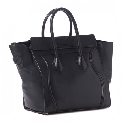 Celine Drummed Calfskin Mini Luggage Black 3 of 10