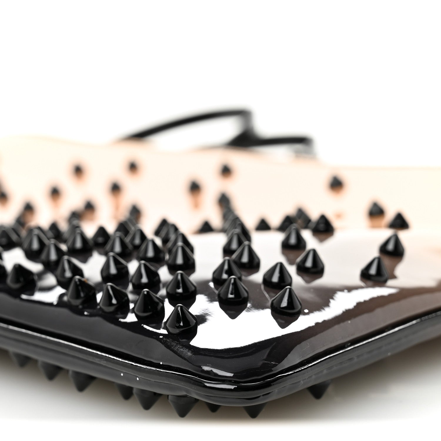 Christian Louboutin Patent Degrade Loubiposh Spiked Clutch Nude Black 10 of 10