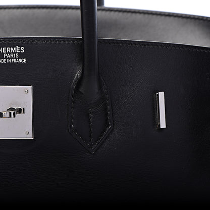 Hermes Box Birkin 35 Black Bleu Marine 27 of 42