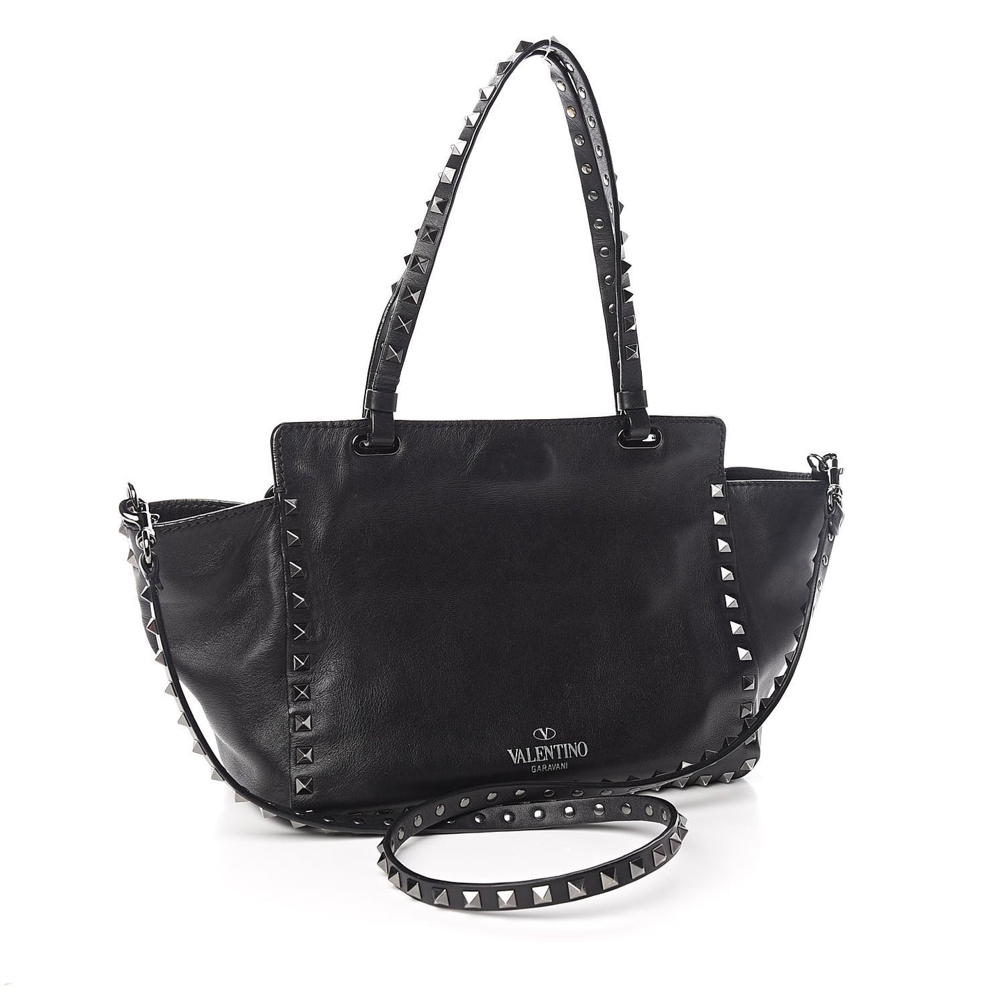 Vitello Small Rockstud Tote Black