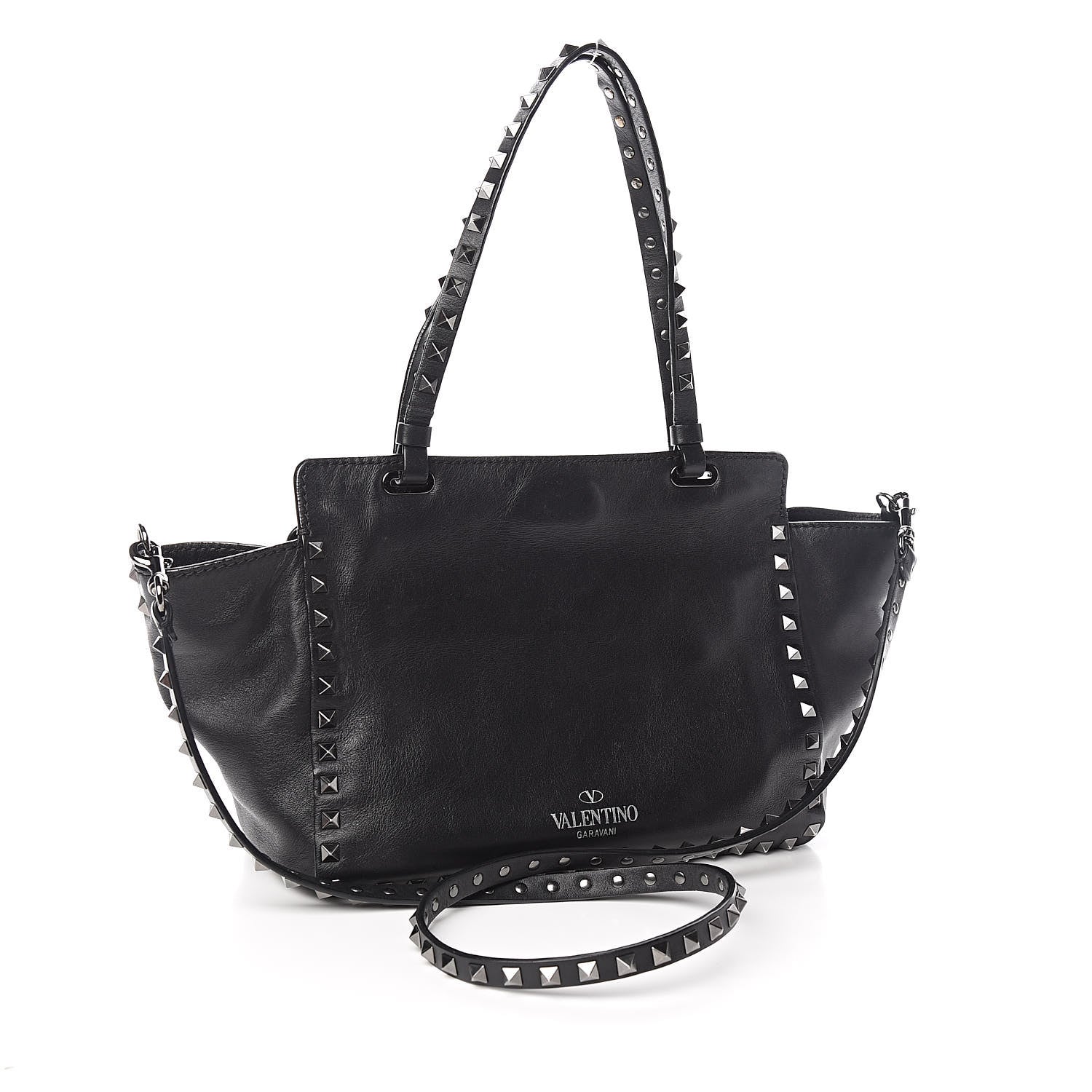 Valentino Garavani Vitello Small Rockstud Tote Black 4 of 16
