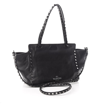 Valentino Garavani Vitello Small Rockstud Tote Black 4 of 16