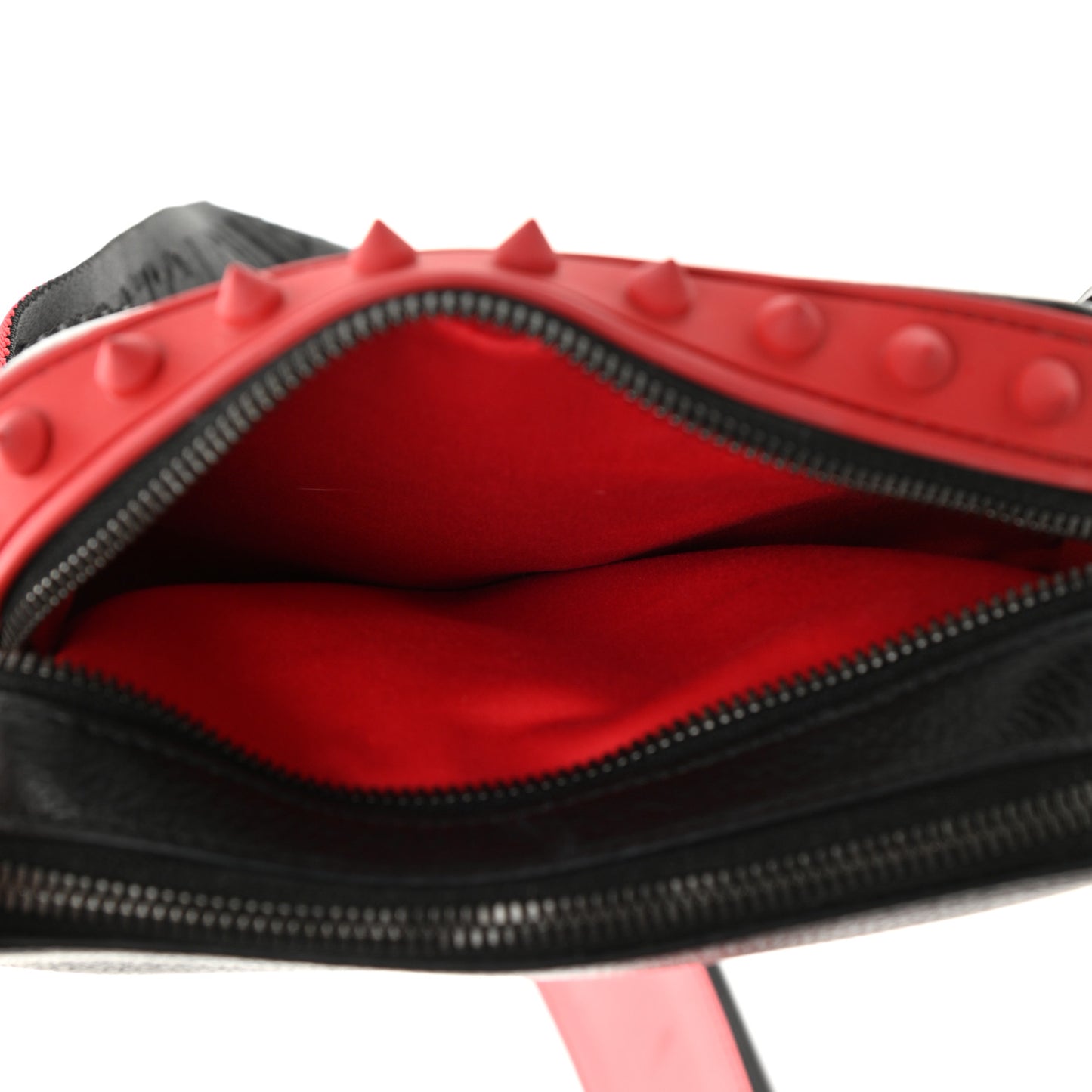 Empire Calfskin Gomme Spikes Loubitown Crossbody Loubi Black