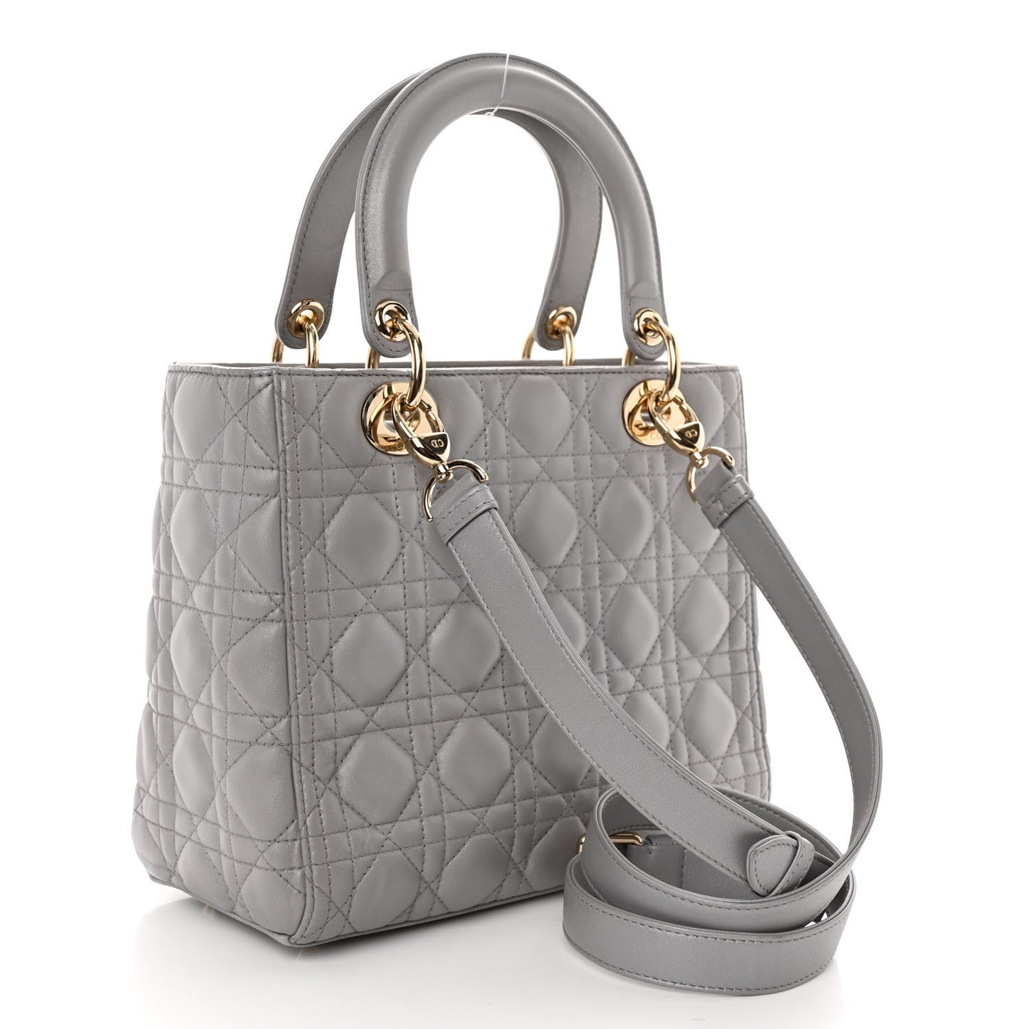 Lambskin Cannage Medium Lady Dior Grey