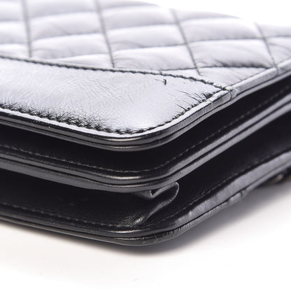 Chanel Aged Calfskin Quilted Gabrielle Wallet On Chain WOC Black 14 of 17