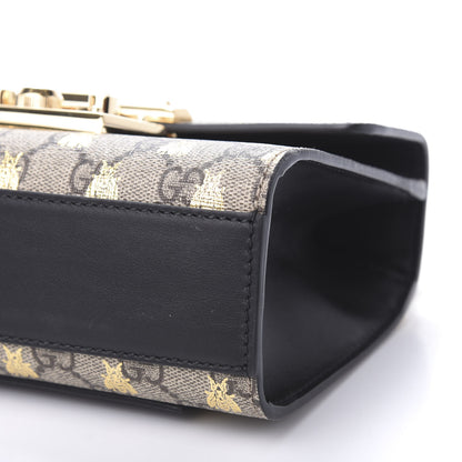 Gucci GG Supreme Monogram Bees Small Padlock Shoulder Bag Black 9 of 12