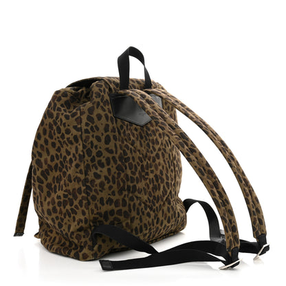 Saint Laurent Gabardine Leopard Noe Backpack Khaki Black 3 of 12