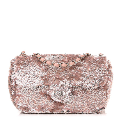 Chanel Sequin Mini Flap Light Pink Silver 1 of 10